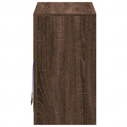 Skänk Brun Ek LED 72x34x61 cm