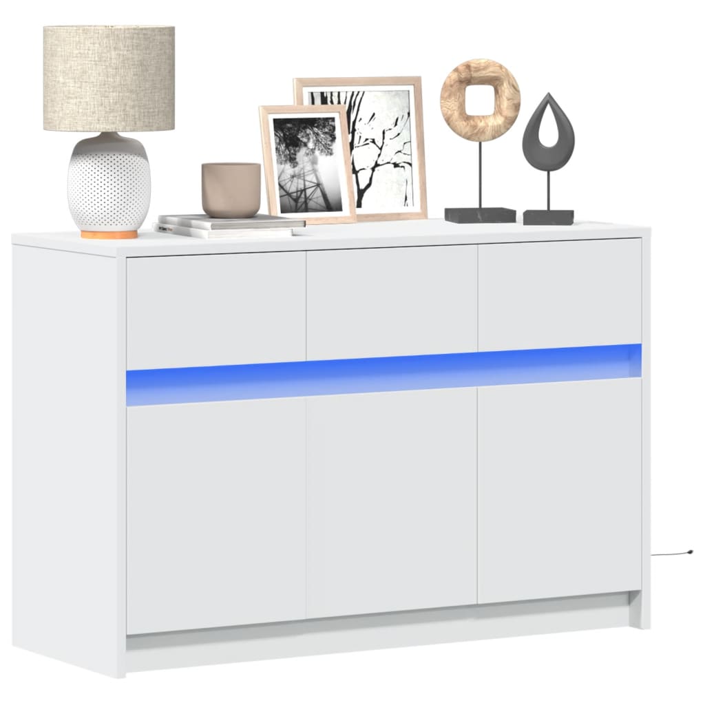 TV-Möbel Vit TV-Bänk LED 91x34x61 cm