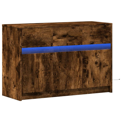 TV-Möbel Rökfärgad Ek TV-Bänk LED 91x34x61 cm