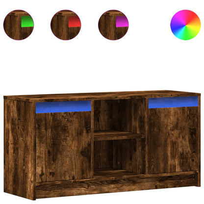 TV-Möbel Rökfärgad Ek TV-Bänk LED 100x34x50 cm