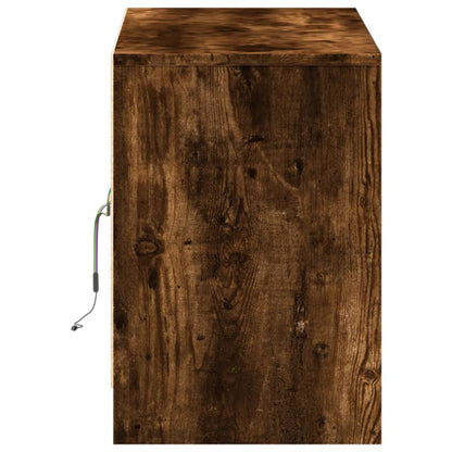 TV-Möbel Rökfärgad Ek TV-Bänk LED 100x34x50 cm