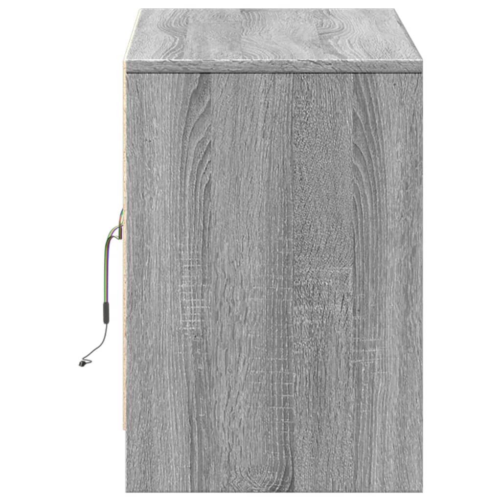 TV-Möbel Sonoma Grå TV-Bänk LED 100x34x50 cm