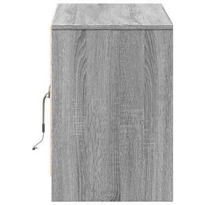 TV-Möbel Sonoma Grå TV-Bänk LED 100x34x50 cm