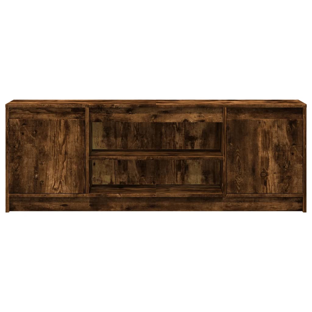 TV-Möbel Rökfärgad Ek TV-Bänk LED 139,5x34x50 cm