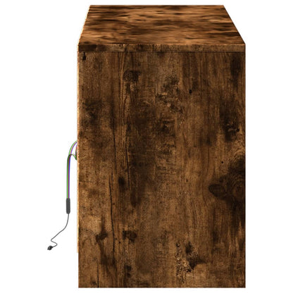 TV-Möbel Rökfärgad Ek TV-Bänk LED 139,5x34x50 cm