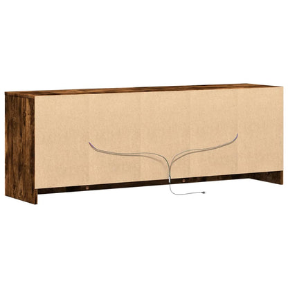 TV-Möbel Rökfärgad Ek TV-Bänk LED 139,5x34x50 cm