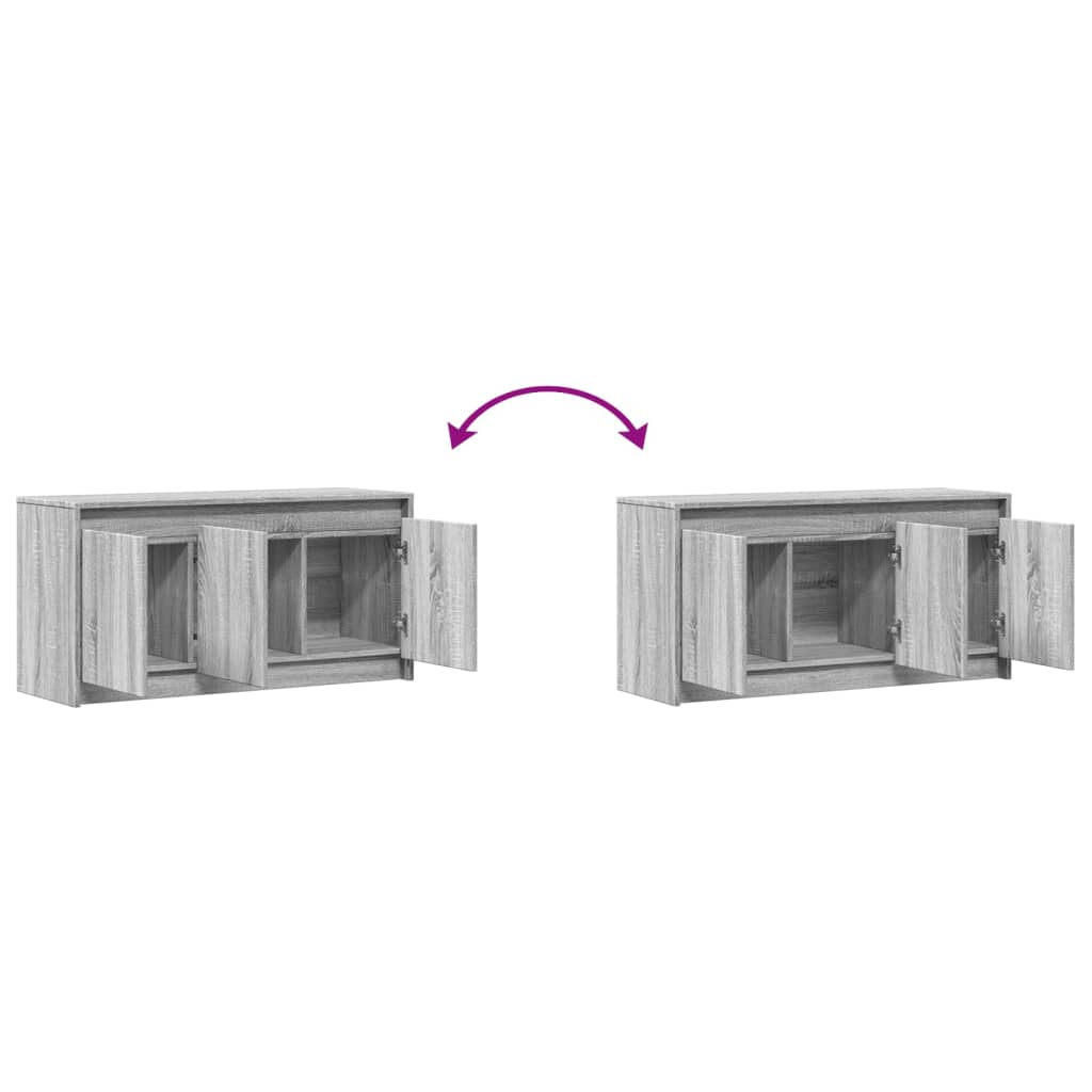 TV-Möbel Sonoma Grå TV-Bänk LED 100x34x50 cm