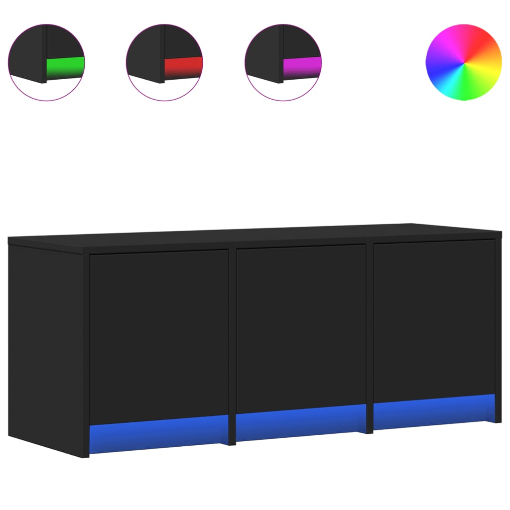 TV-Möbel Svart TV-Bänk LED 97x34x40 cm
