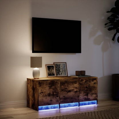 TV-Möbel Rökfärgad Ek TV-Bänk LED 97x34x40 cm