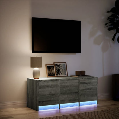 TV-Möbel Sonoma Grå TV-Bänk LED 97x34x40 cm