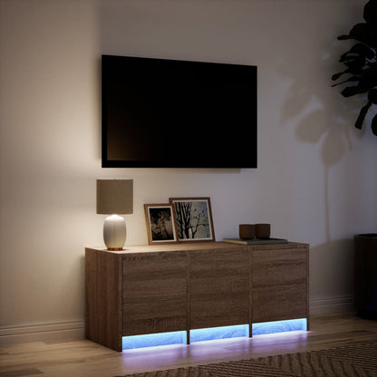 TV-Möbel Brun Ek TV-Bänk LED 97x34x40 cm