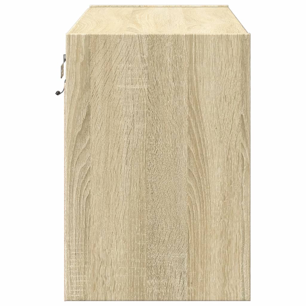 TV-Möbel Sonoma Ek Väggmonterad TV-Bänk LED 80x31x45 cm