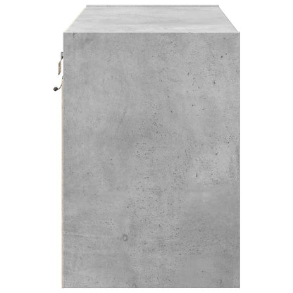 TV-Möbel Betonggrå Väggmonterad TV-Bänk LED 80x31x45 cm