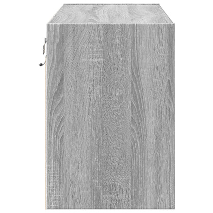 TV-Möbel Sonoma Grå Väggmonterad TV-Bänk LED 80x31x45 cm