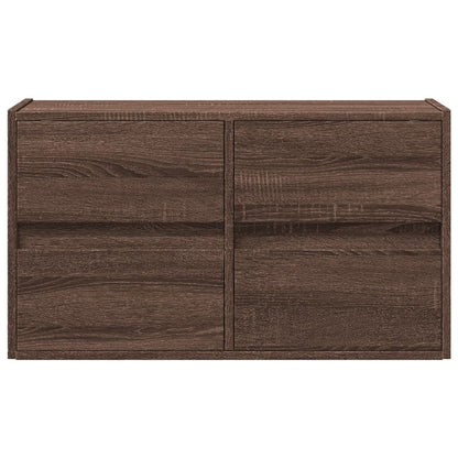 TV-Möbel Brun Ek Väggmonterad TV-Bänk LED 80x31x45 cm