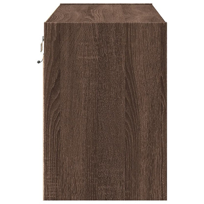 TV-Möbel Brun Ek Väggmonterad TV-Bänk LED 80x31x45 cm