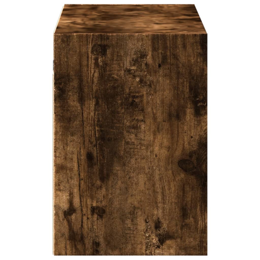 TV-Möbel Rökfärgad Ek Väggmonterad TV-Bänk LED 100x31x45 cm