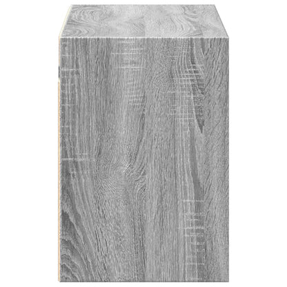 TV-Möbel Sonoma Grå Väggmonterad TV-Bänk LED 100x31x45 cm