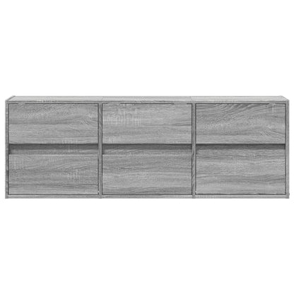 TV-Möbel Sonoma Grå Väggmonterad TV-Bänk LED 130x31x45 cm