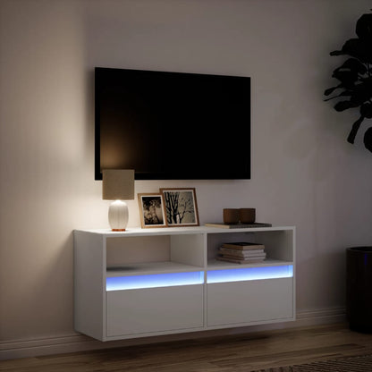 TV-Möbel Vit TV-Bänk LED 100x31x45 cm