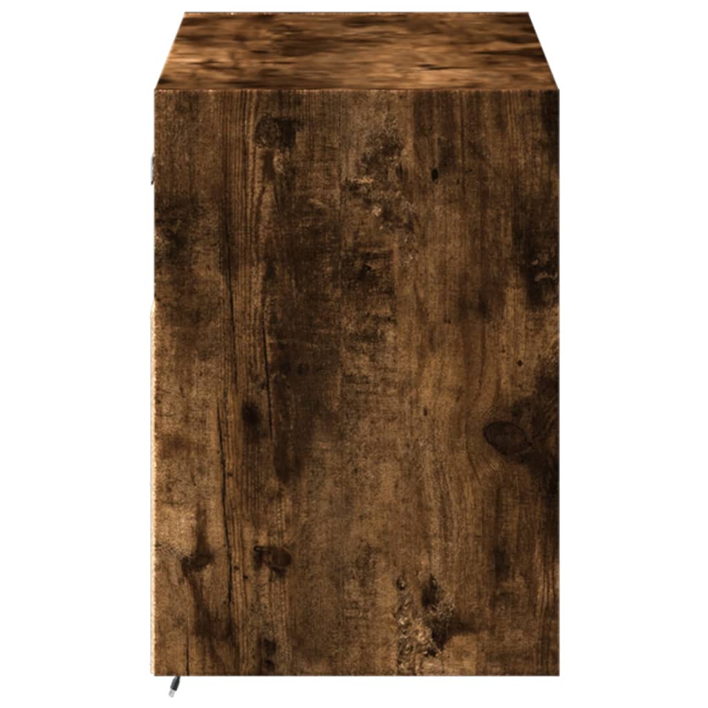 TV-Möbel Rökfärgad Ek Väggmonterad TV-Bänk LED 100x31x45 cm