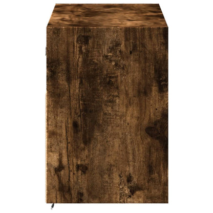 TV-Möbel Rökfärgad Ek Väggmonterad TV-Bänk LED 100x31x45 cm