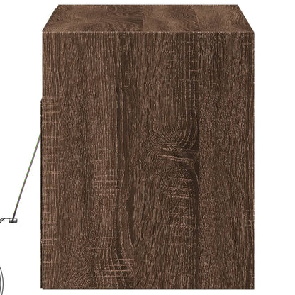 TV-Möbel Brun Ek TV-Bänk LED 100x31x35 cm