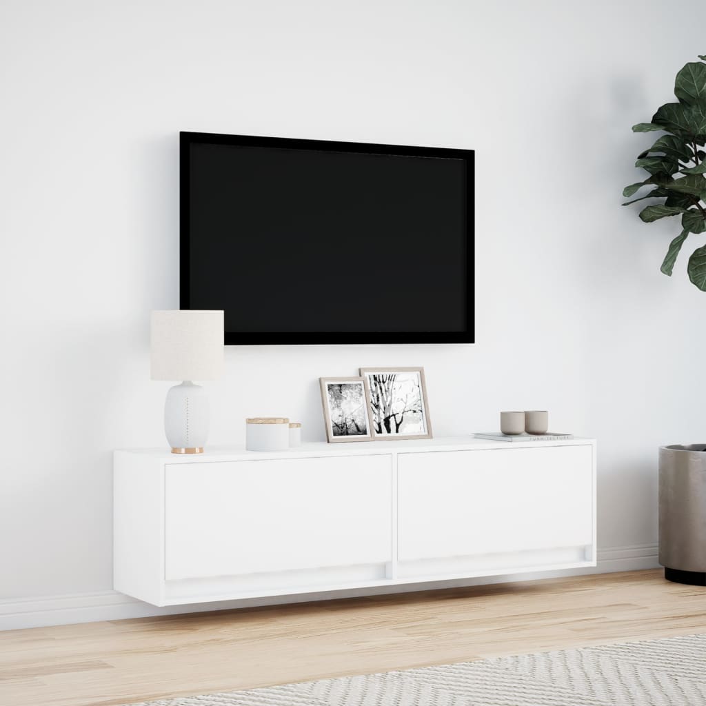 TV-Möbel Vit TV-Bänk LED 140x31x38 cm