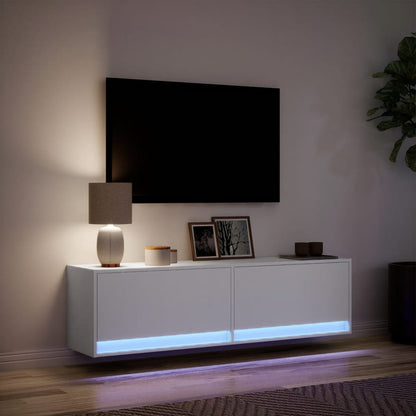 TV-Möbel Vit TV-Bänk LED 140x31x38 cm