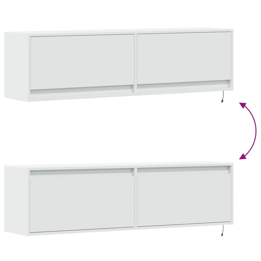 TV-Möbel Vit TV-Bänk LED 140x31x38 cm