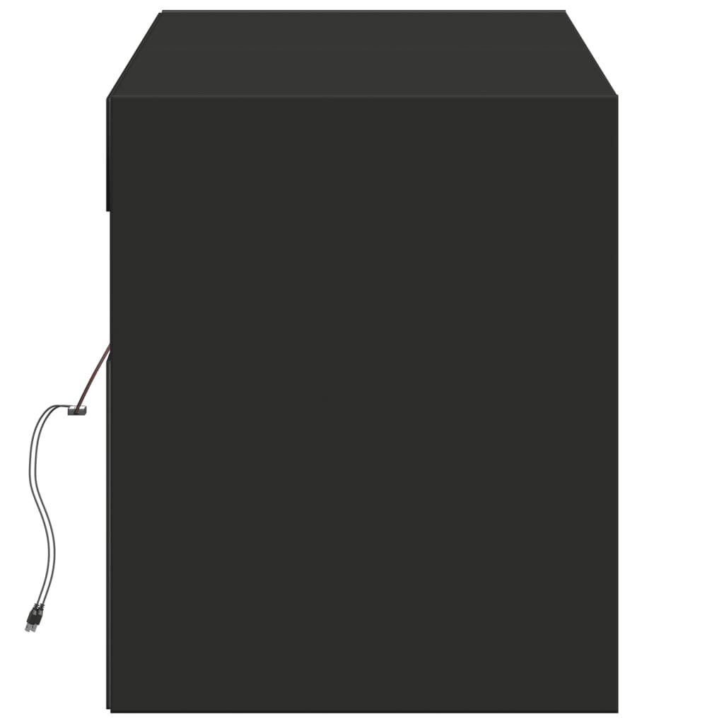 TV-Möbel Svart Väggmonterad TV-Bänk LED 140x31x38 cm