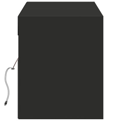 TV-Möbel Svart Väggmonterad TV-Bänk LED 140x31x38 cm