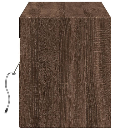 TV-Möbel Brun Ek TV-Bänk LED 140x31x38 cm