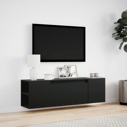 TV-Möbel Svart TV-Bänk LED 135x31x39,5 cm