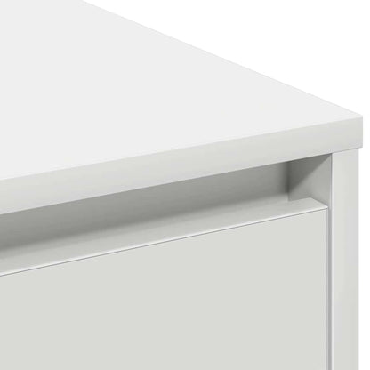Skänk med LED -remsljus Vit 71 x 34.5 x 75 cm Konstruerat trä