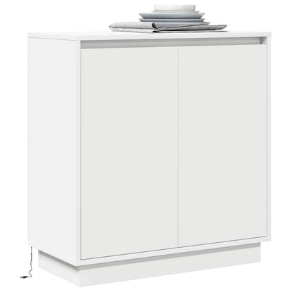 Skänk med LED -remsljus Vit 71 x 34.5 x 75 cm Konstruerat trä