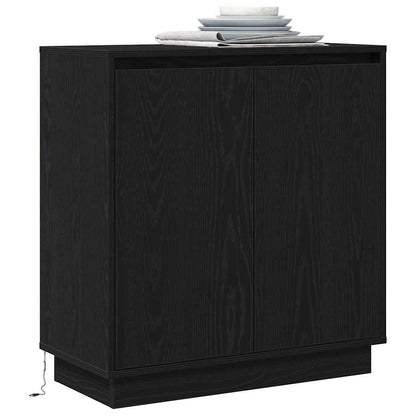 Skänk med hylla Svart Ek 71 x 34.5 x 75 cm Konstruerat trä