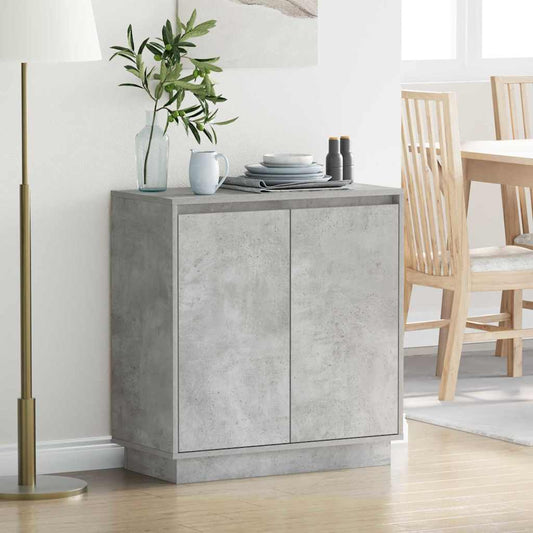 Skänk med hylla Betonggrå 71 x 34.5 x 75 cm Konstruerat trä