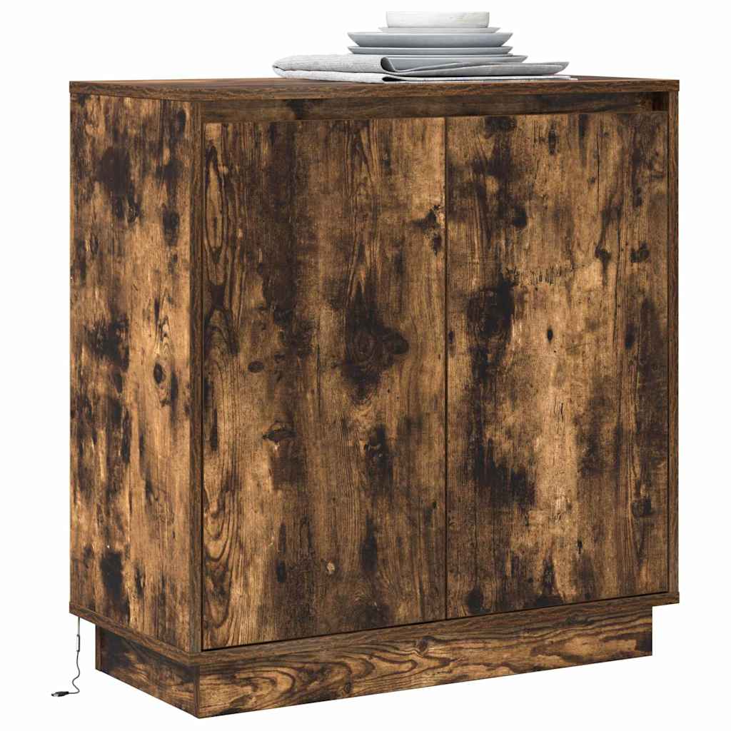 Skänk med hylla Rökt ek 71 x 34.5 x 75 cm Konstruerat trä