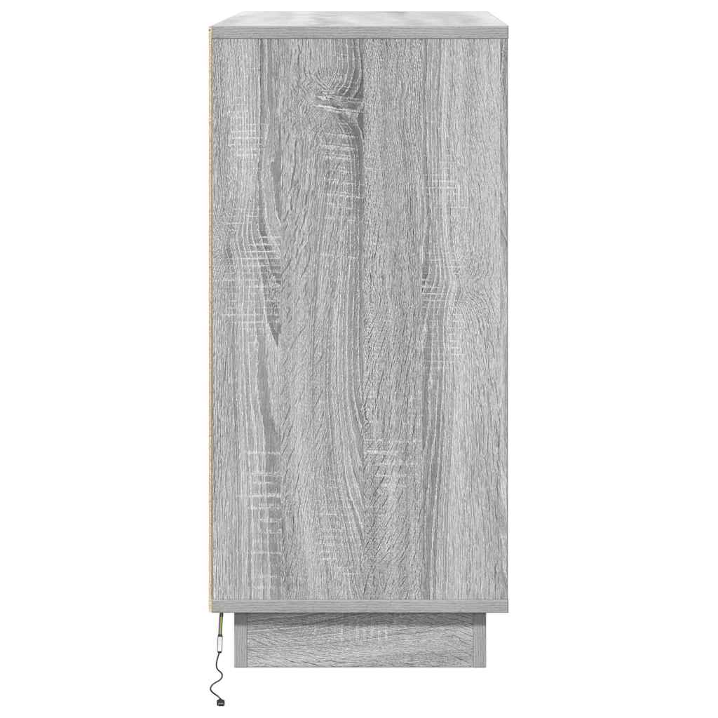 Skänk med hylla Grå Sonoma 71 x 34.5 x 75 cm Konstruerat trä