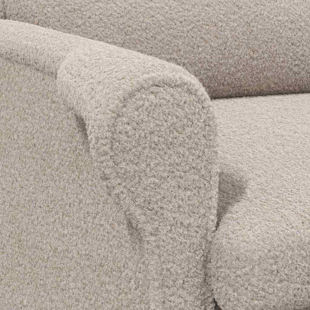 fåtölj Ljusgrå 76 x 94 x 102 cm Mjuk Sherpa Tyg, Ingenjörat Trä