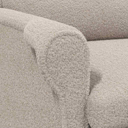 fåtölj Ljusgrå 76 x 94 x 102 cm Mjuk Sherpa Tyg, Ingenjörat Trä