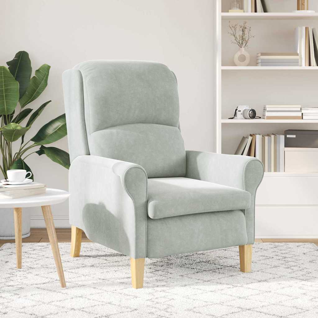 Fåtölj Ljusgrå 76 x 94 x 102 cm Sammet