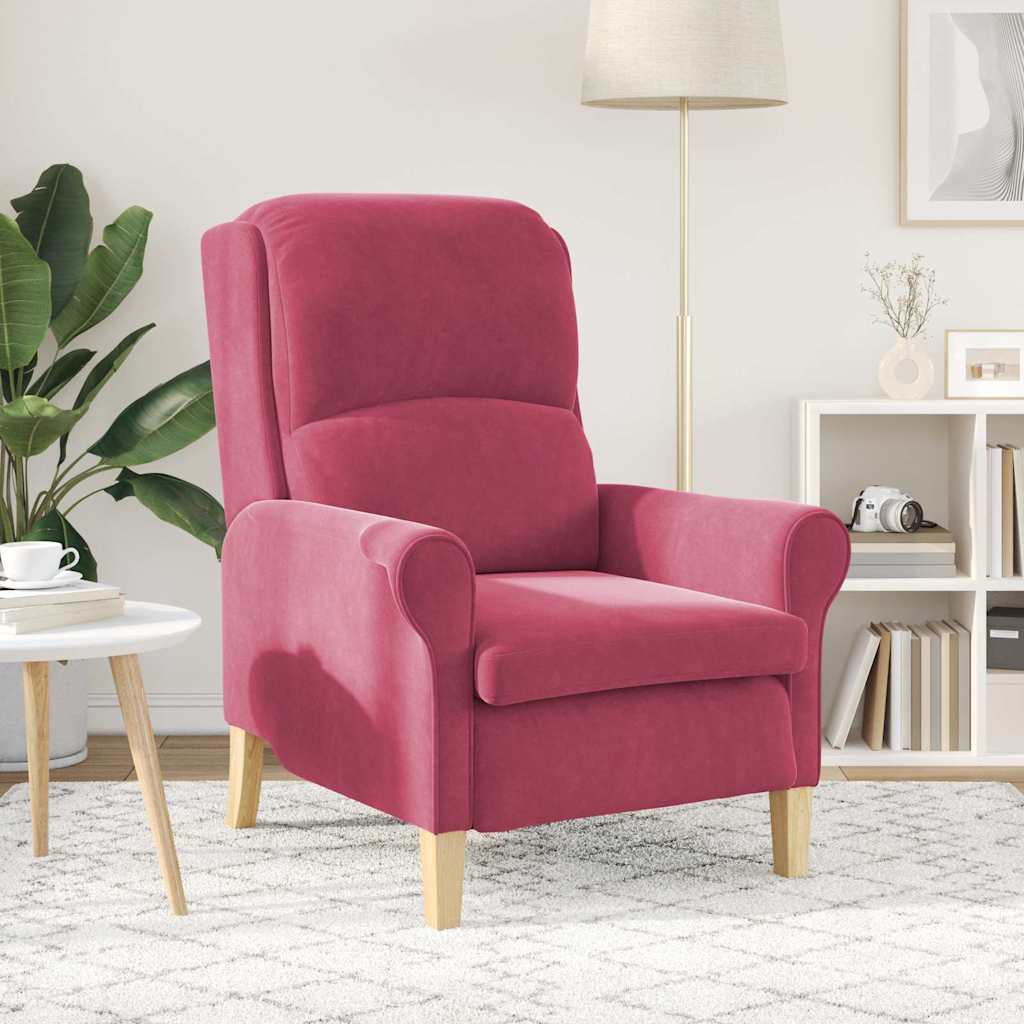 Fåtölj Vinröd 76 x 94 x 102 cm Sammet