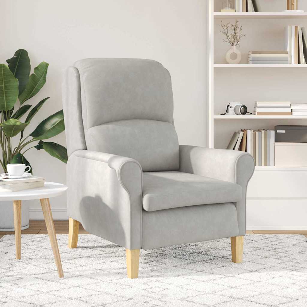 Fåtölj Ljusgrå 76 x 94 x 102 cm Mikrofiber