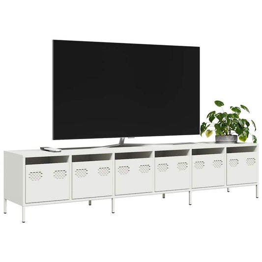 TV-Möbel DIV. TV-Bänk Vit 202x39x43,5 cm kallvalsat stål