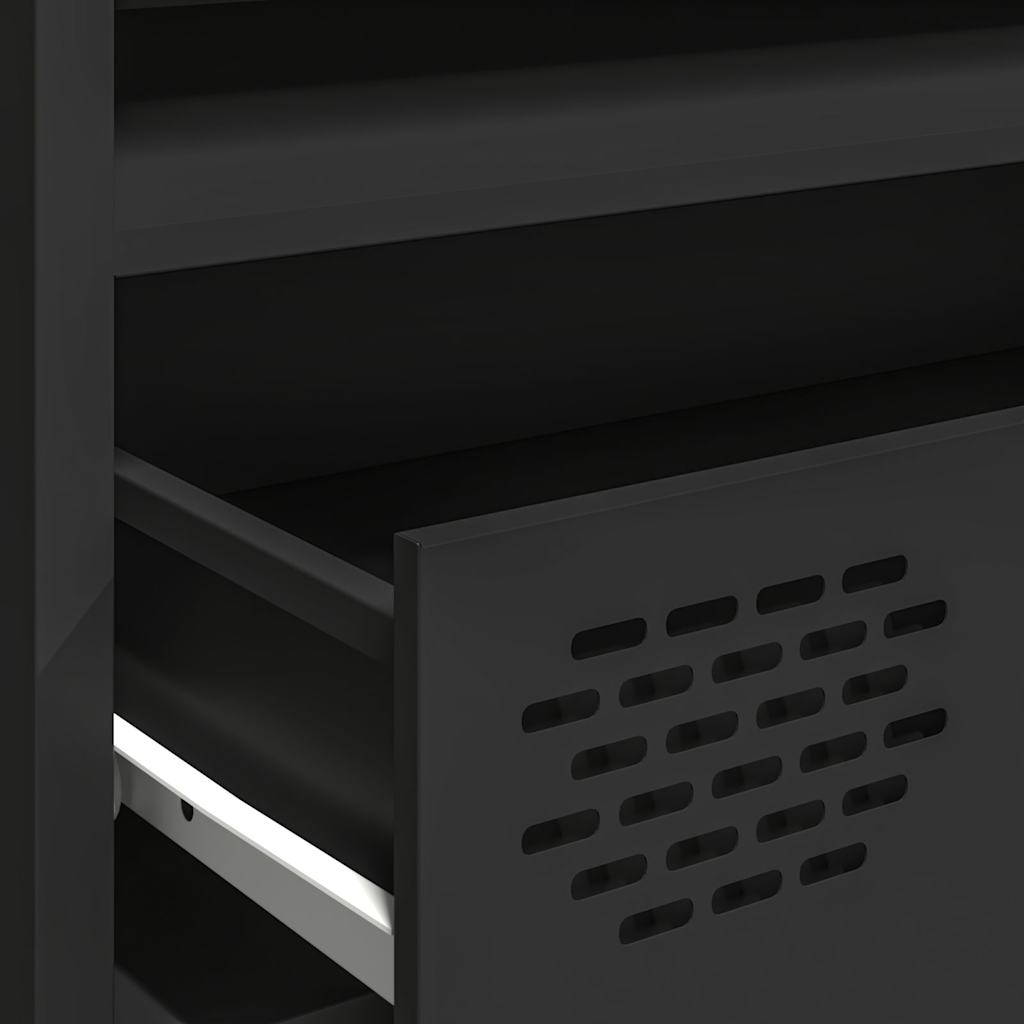 TV-Möbel DIV. TV-Bänk Svart 202x39x43,5 cm kallvalsat stål