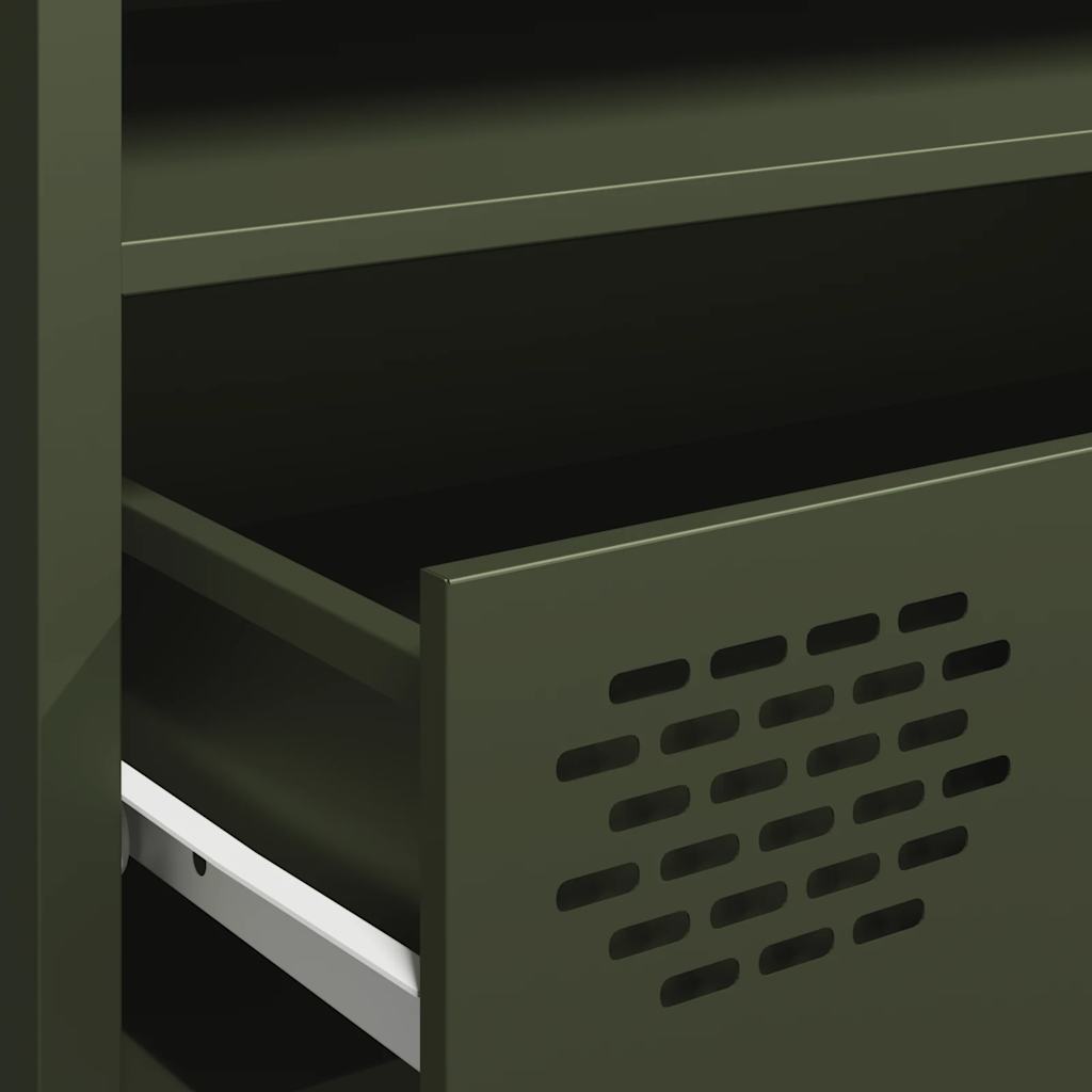 TV-Möbel DIV. TV-Bänk olivgrön 202x39x43,5 cm kallvalsat stål