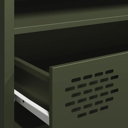 TV-Möbel DIV. TV-Bänk olivgrön 202x39x43,5 cm kallvalsat stål