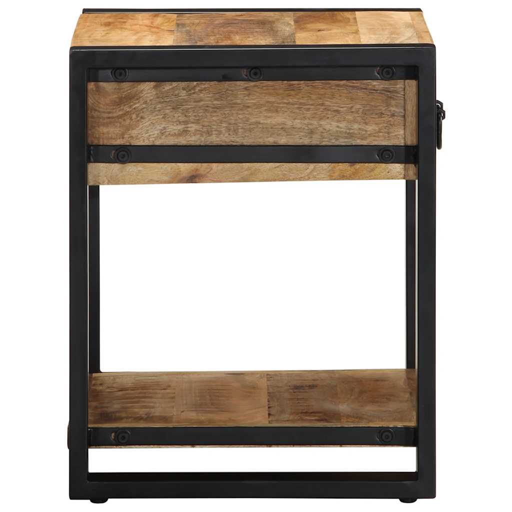 Sidobord Trä 40x40x50 cm massivt grovt mangoträ